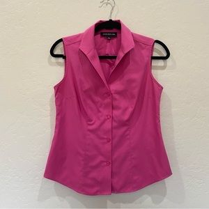 𝅺jones New York Sleeveless Button Down Plus Non Iron Pink Size 0